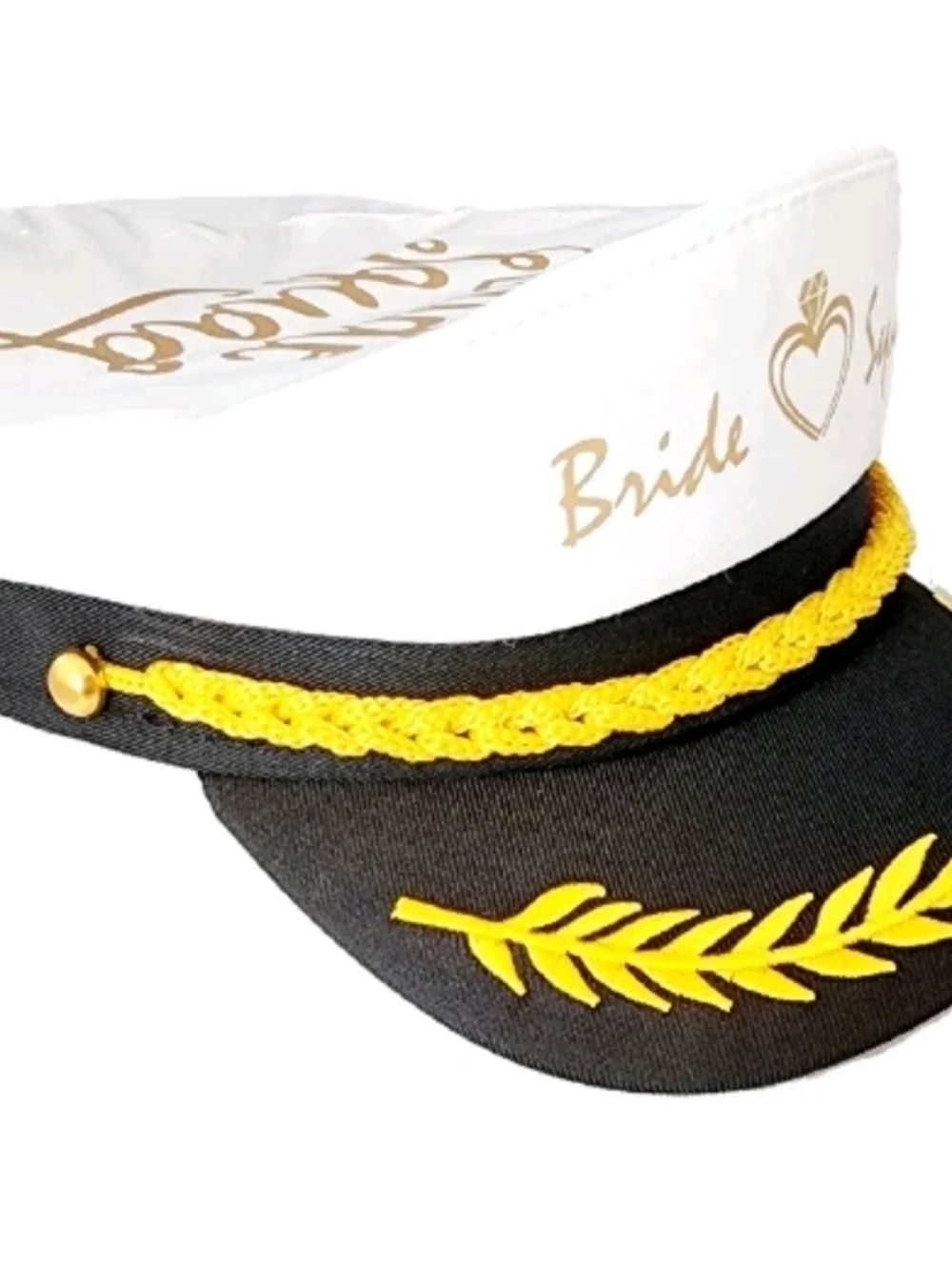 Bride Squad White and Gold Matte Sailor Hats - Bachelorette Party Set